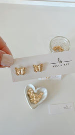 The Eva butterfly gold plated studs