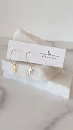 The Anne Presley cross hoops | 18k gold plated | non- tarnish