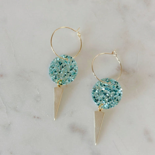 The Jessica hoops {turquoise sparkle}