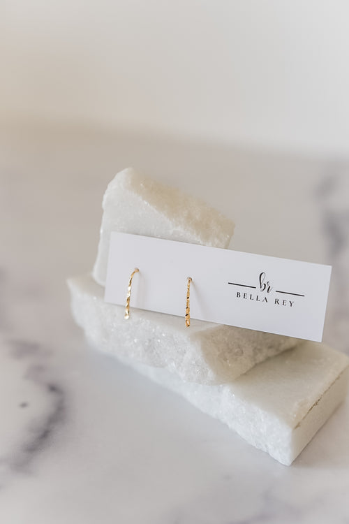 The Ava hammered arch earring- gold filled- hypoallergenic - non tarnish