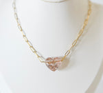 Bella acrylic heart paperclip necklace