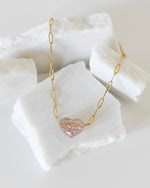 Bella acrylic heart paperclip necklace