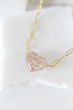 Bella acrylic heart paperclip necklace