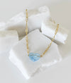 Bella acrylic heart paperclip necklace | blue