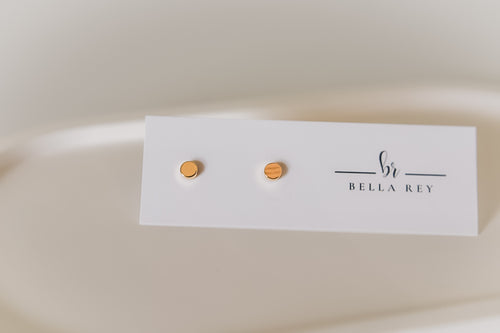 The Mia 18k gold plated round studs