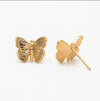 The Eva butterfly gold plated studs