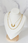 hailey layered paperclip necklace & sunburst charm necklace