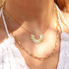 hailey layered paperclip necklace & sunburst charm necklace