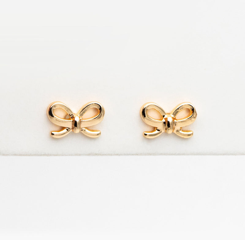 The Emma bow gold plated studs